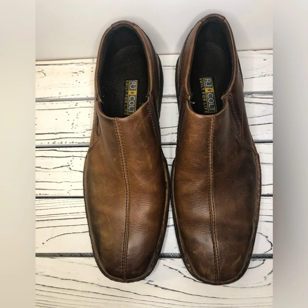 RJ Colt Finnley Distressed Leather Slip On Loafer Mens Size 10M - Picture 2 of 15